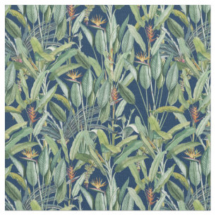 Tela Árbol de plátano de selva tropical verde Strelitzi