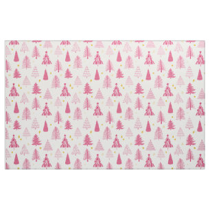 Tela Árbol de vacaciones de Navidades rosados