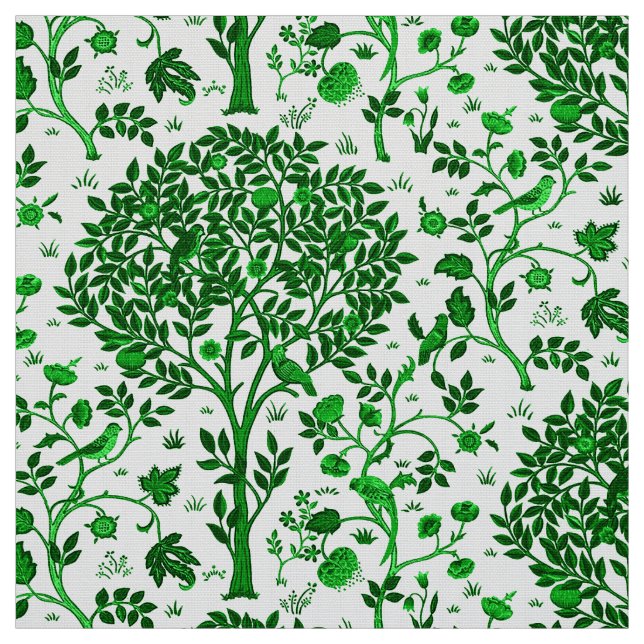 Tela Árbol de William Morris de la vida, del verde (Retal)