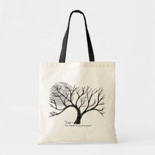 Tela Árbol del invierno y bolso blanco y negro de la