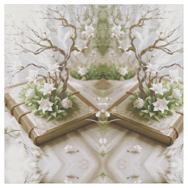 Tela Árbol floreciente de un libro (De cerca)