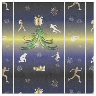 Tela Árbol navideño de corredor - Chicas corriendo