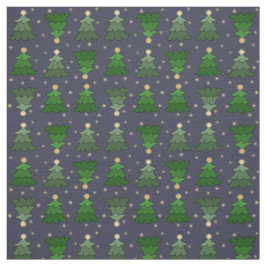 Tela Árboles de Navidad con estrellas en azul Personali