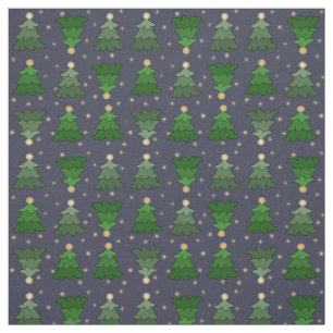 Tela Árboles de Navidad con estrellas en azul Personali