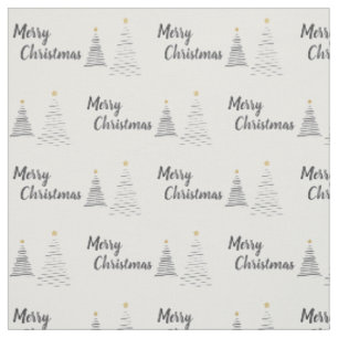 Tela Árboles de Navidad elegantes en blanco y negro
