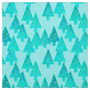 Tela Árboles de navidad modernos de la flor -