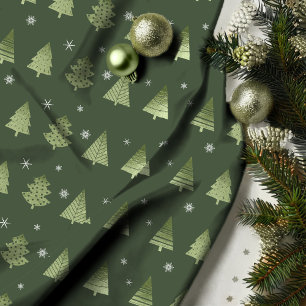 Tela Árboles de Navidad y copos de nieve patrón ID863 v
