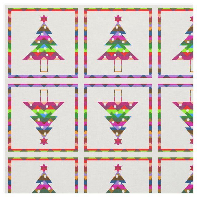 Tela Árboles navideños multicolores (Retal)