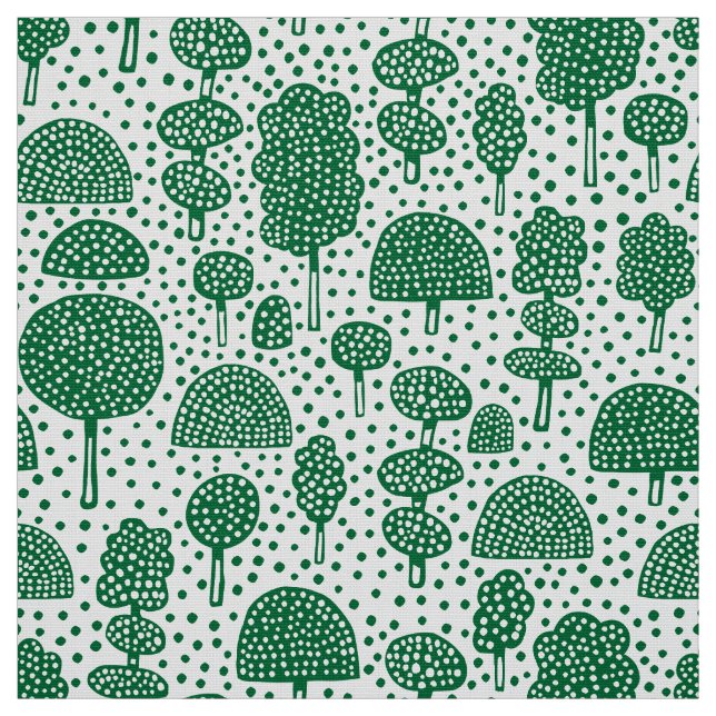 Tela Arboretum 230715 - Green Forestal sobre blanco (Retal)