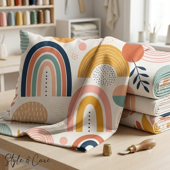 Tela Arco de Prisma Pastel Patrón de Superficie Abstrac (Pastel Prism Arc Abstract Surface Pattern Stylish Fabric)