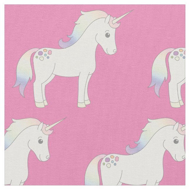 Tela Arcoiris de Pastel de Unicornio Rosa (De cerca)