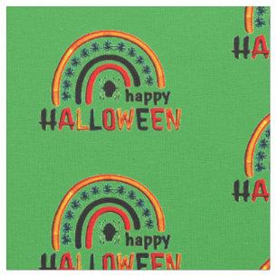 Tela Arcoiris retro con araña y web feliz Halloween