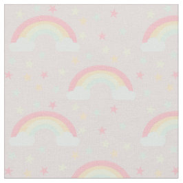 Tela Arcoiris rosado y estrellas Nube colores pasteles