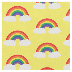 Tela Arcoiris y nube en niños amarillos y curados
