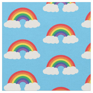 Tela Arcoiris y nube en niños Blue Cute