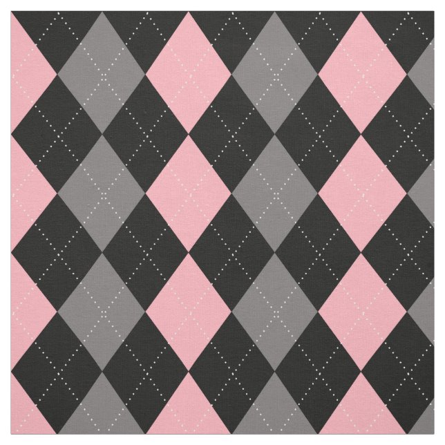 Tela Argel gris negro rosado retro (Retal)