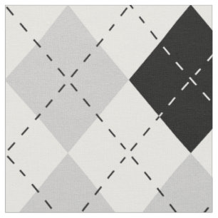 Tela Argyle blanco y gris negro