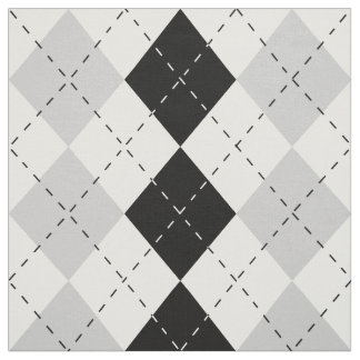 Tela Argyle blanco y gris negro