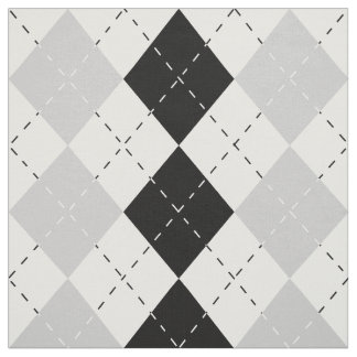 Tela Argyle blanco y gris negro