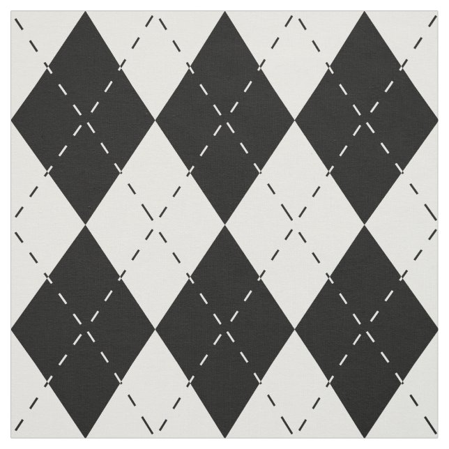 Tela Argyle blanco y negro (Retal)