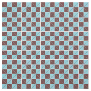 Tela Argyle Checks azul y marrón