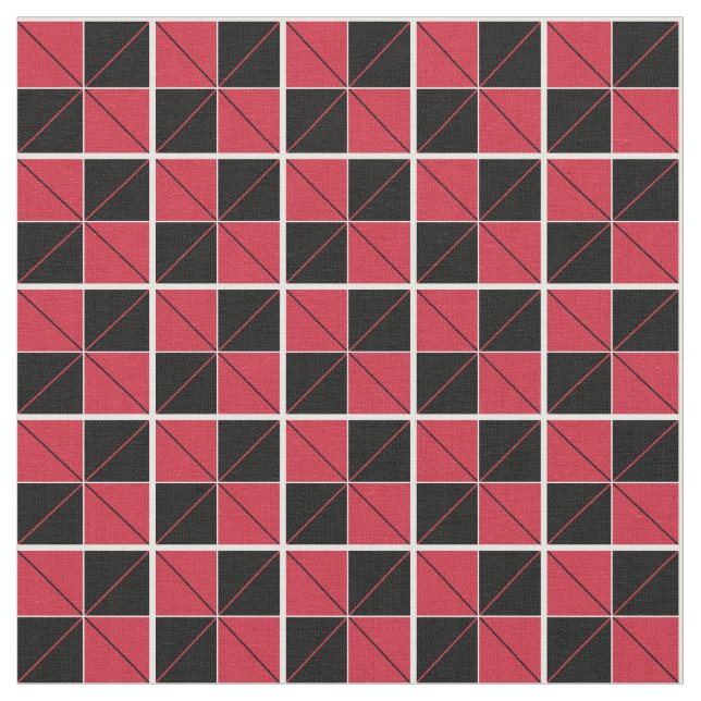 Tela Argyle Checks rojo y negro (De cerca)