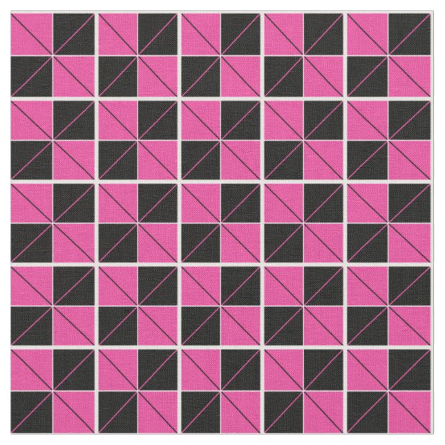 Tela Argyle Checks rosa y negro (De cerca)