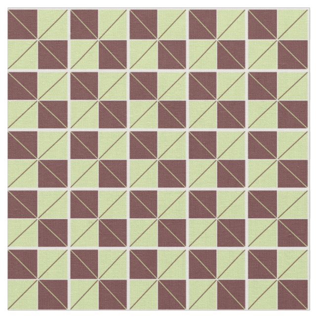 Tela Argyle Checks verde y marrón (De cerca)