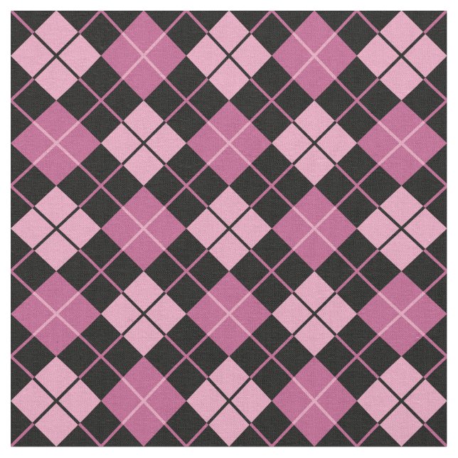 Tela Argyle Rosado-Negro (De cerca)