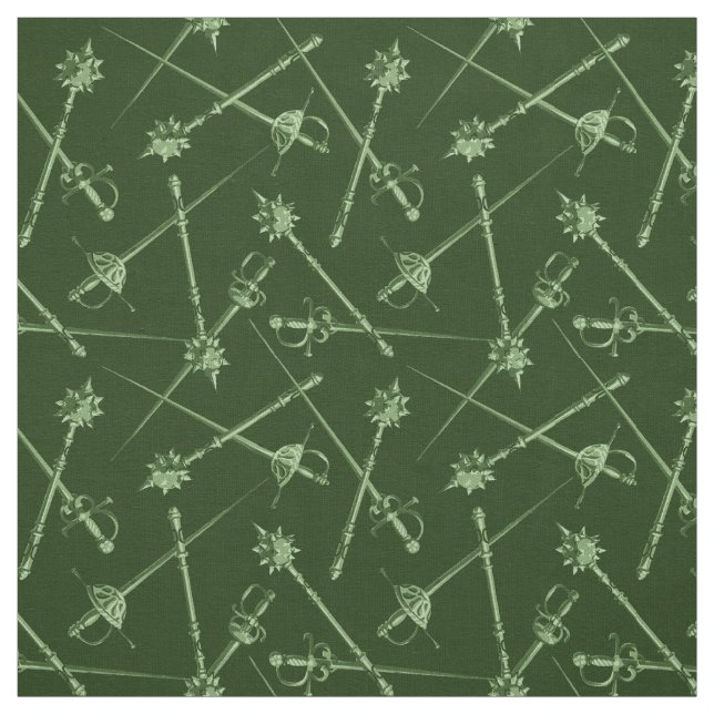 Tela Armas melee de los años 1800, verdes (Retal)