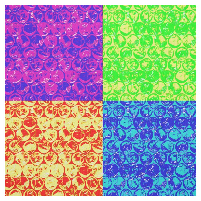 Tela Arreglo de burbujas de arte pop arcoiris (Retal)