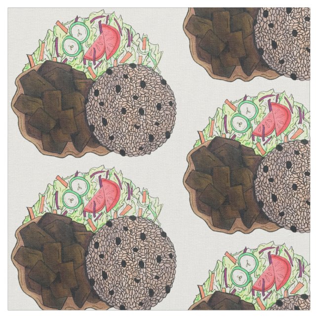 Tela Arroz de cabra de curry y comida del Caribe jamaiq (De cerca)