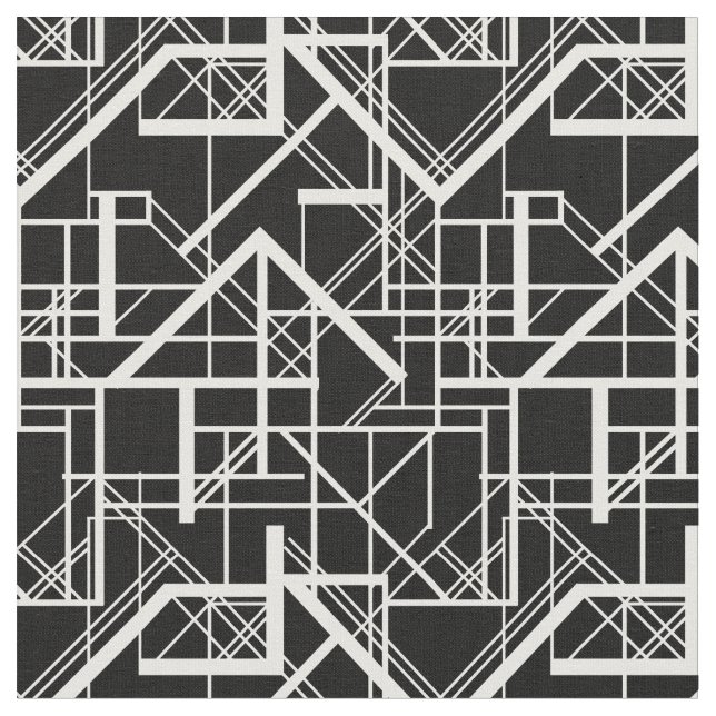 Tela Art déco blanco y negro (De cerca)