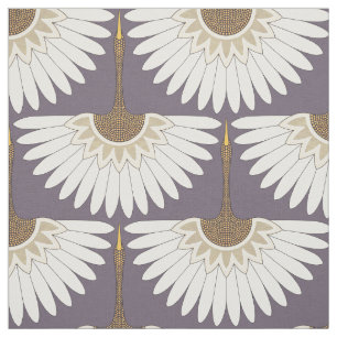 Tela art deco cranes plum