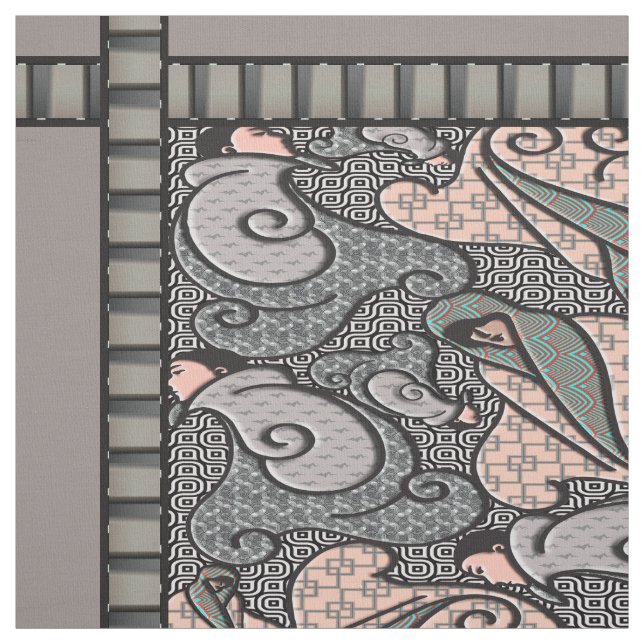 Tela Art Deco Finlandia - Grays and Pink (Retal)