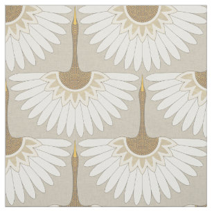 Tela art deco grullas beige