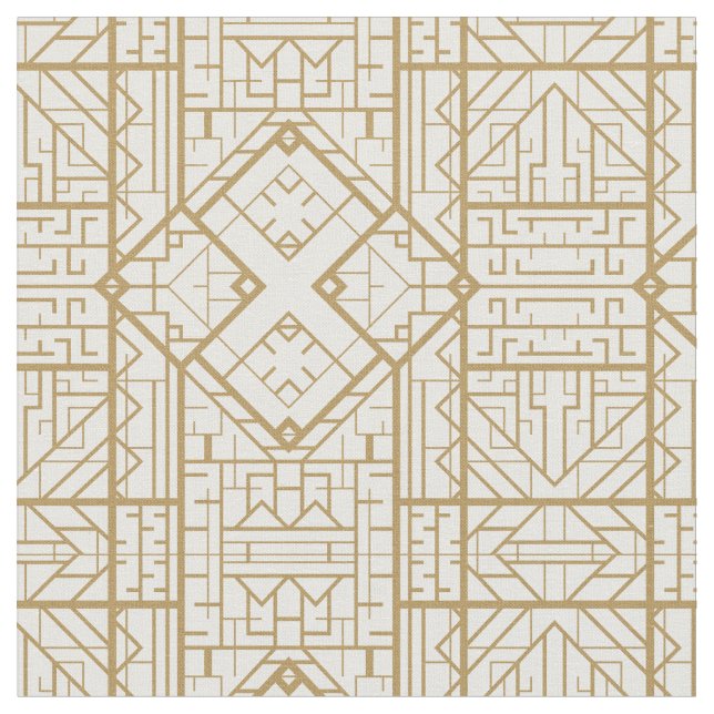 Tela Art Deco, Nouveau, oro, blanco, elegante, moda, pa (De cerca)