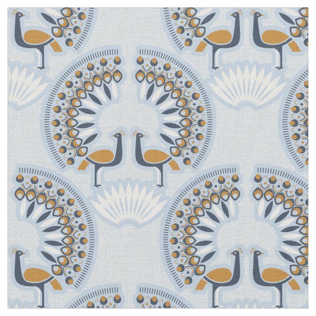 Tela Art Deco retro Peacock (De cerca)