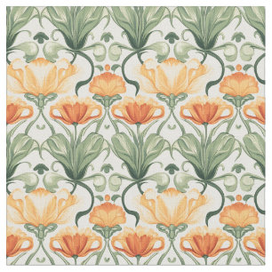 Tela Art Nouveau floral de primavera