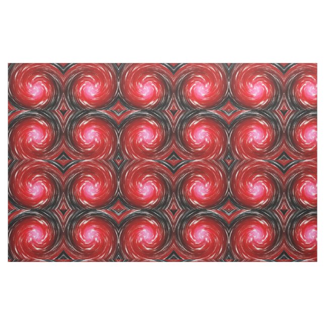 Tela Arte abstracto de giros rojos ("Cuarto gordo" (fat quarter))