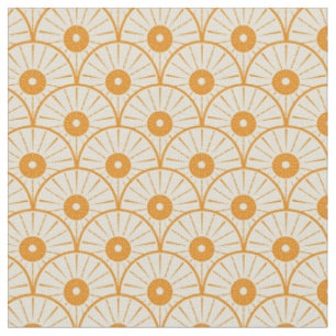 Tela Arte abstracto deco patrón sol naranja