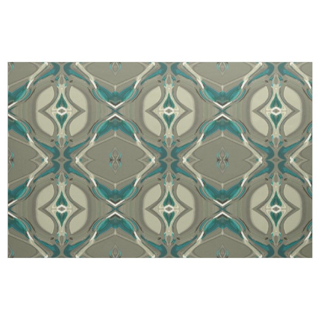 Tela Arte abstracto gris y azul ("Cuarto gordo" (fat quarter))