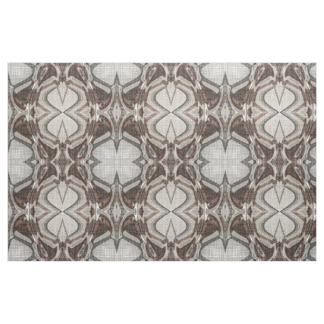 Tela Arte abstracto gris y marrón ("Cuarto gordo" (fat quarter))