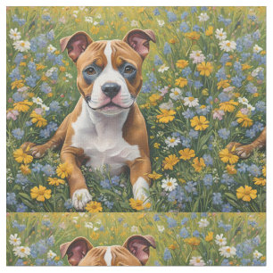 Tela Arte Acrílico de Cachorro de Staffordshire Bull Te
