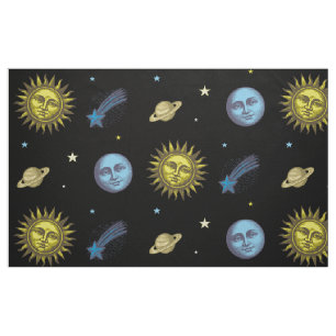 Tela Arte Celestial de Sol Luna Estrellas con Estilo de