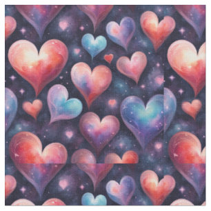 Tela Arte de acuarela de corazones