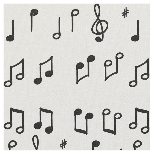 Tela Arte de la línea Black Musical Notes (De cerca)