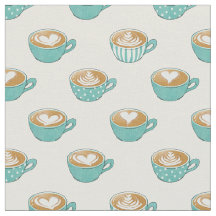 Arte de latte en tazas de café azul