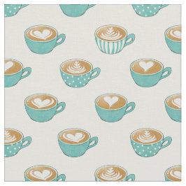 Tela Arte de latte en tazas de café azul