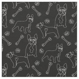 Tela Arte de línea mínima de Bulldog francés